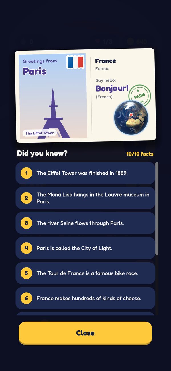 A postcard from Paris with ten facts